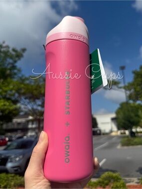 Pink Starbucks X Owala FreeSip 24 oz Insulated Water Bottle, limited